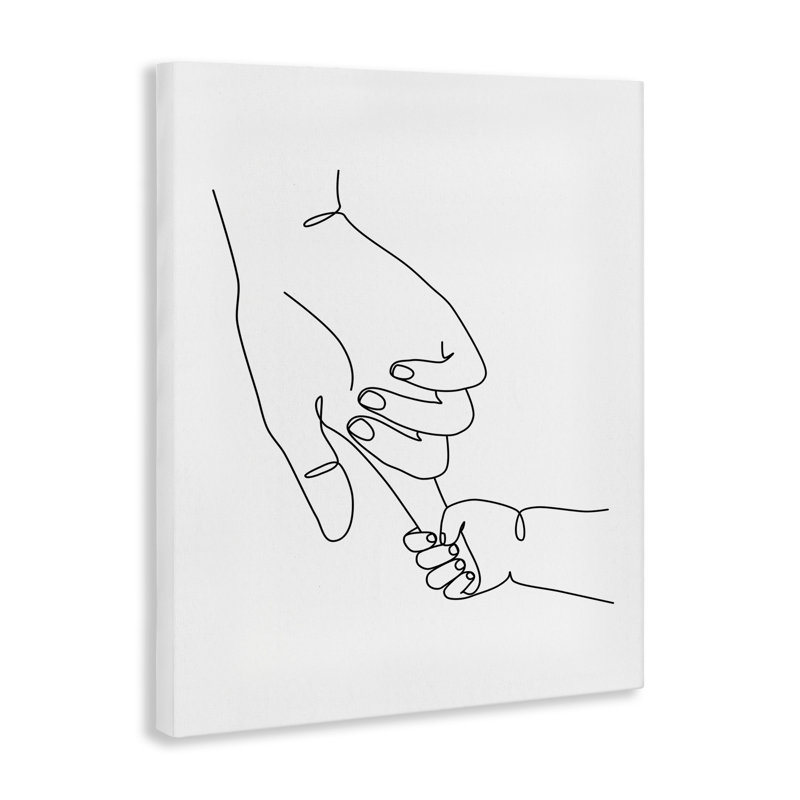 «Baby Hands Holding Finger» - Impression sur toile, H 40 po x l 30 po