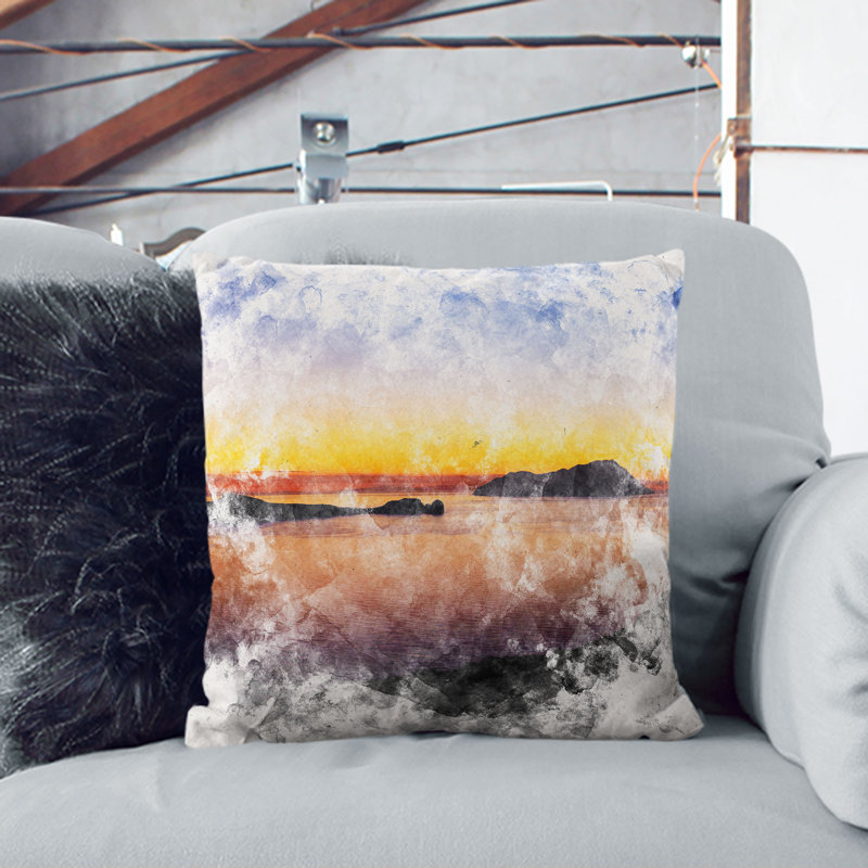 Square Throw Cushion, Stone, 40cm H x 40cm W x 15cm D