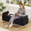 Banc de rangement en molleton Teddy avec pieds dorés-992980297
