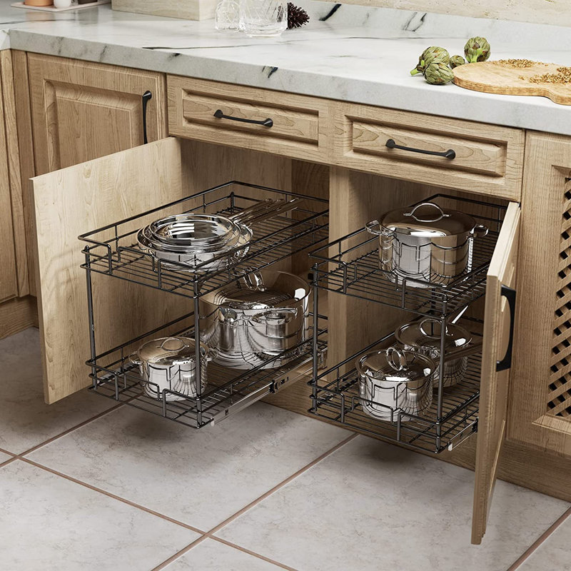 Labarron Pull Out Drawer, 15" H x 20" W x 21" D, Black