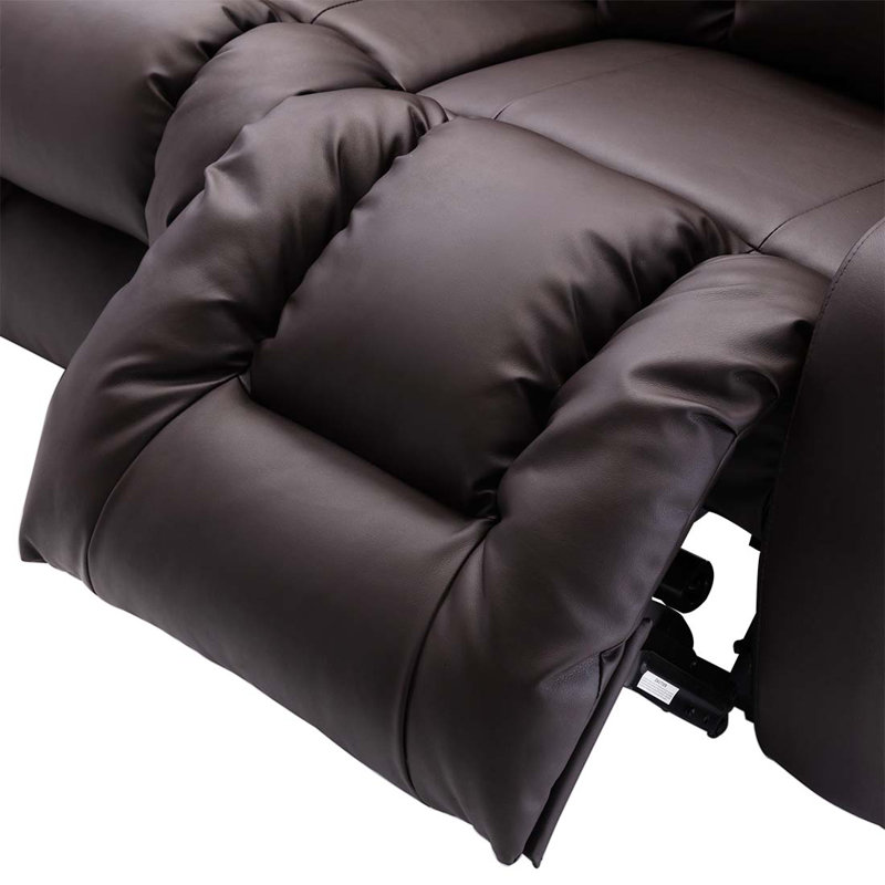 Deneishia 2 Seater Linen Reclining Sofa, Brown