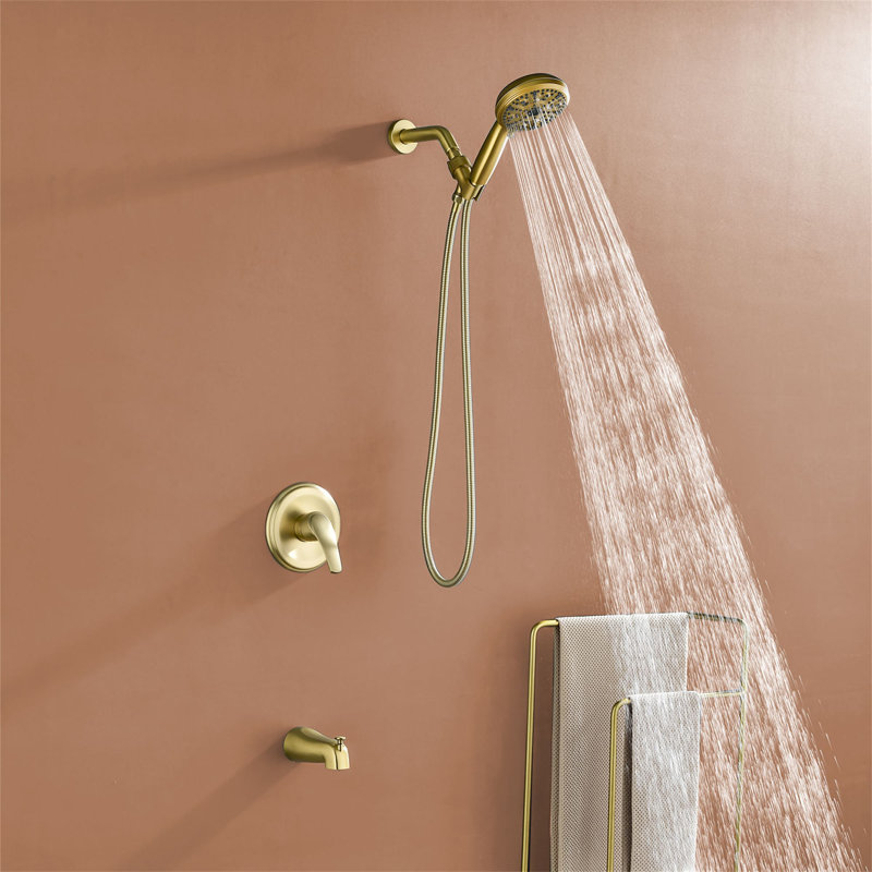 All-In-One Kit with Rough in-Valve, Brushed Gold