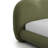 Olive Green Color 1Pc Queen Size Bed Boucle Upholstered Round Bun Wood Feet Bedroom Furniture-907112968-907112966
