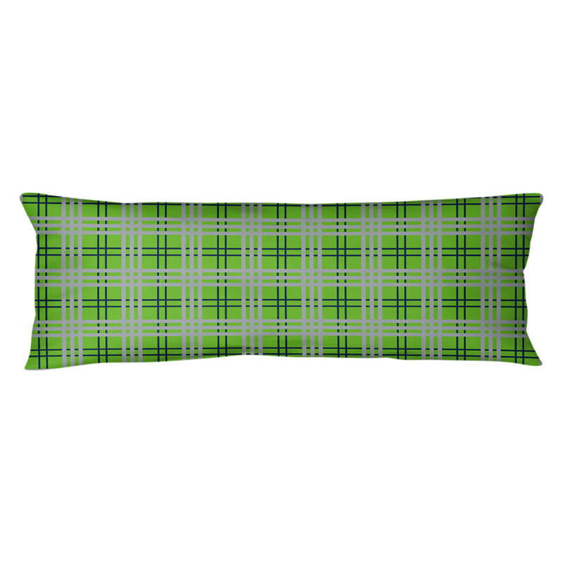 Polyester Medium Pillow, Green/Navy/Gray, Plush Fleece