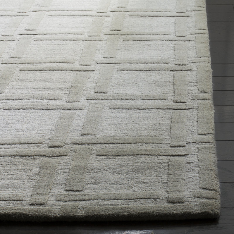 Soukup Hand Loomed Wool Geometric Rug, Square 6'