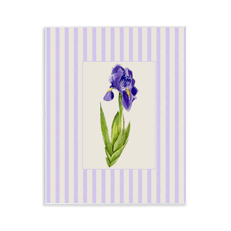 Plaque murale iris mauve à rayures, design par Lisa Wehmeyer