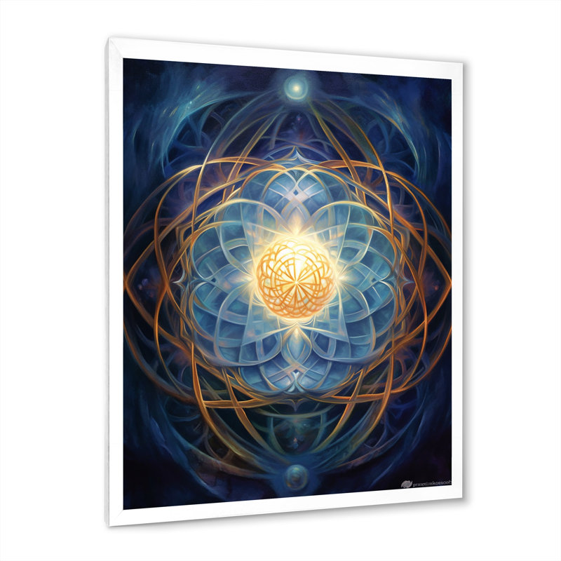Mystal Mandalas I - impression, H 32 po x l 16 po x P 1 po, Cadre simple blanc
