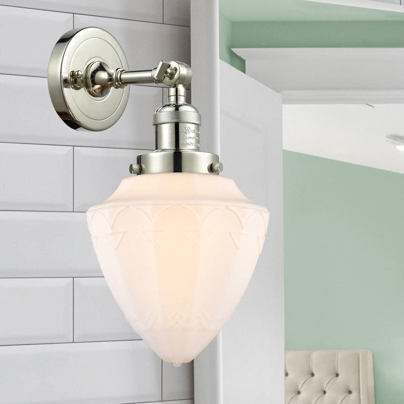 Arreanna Steel Armed Sconce, Polished Nickel