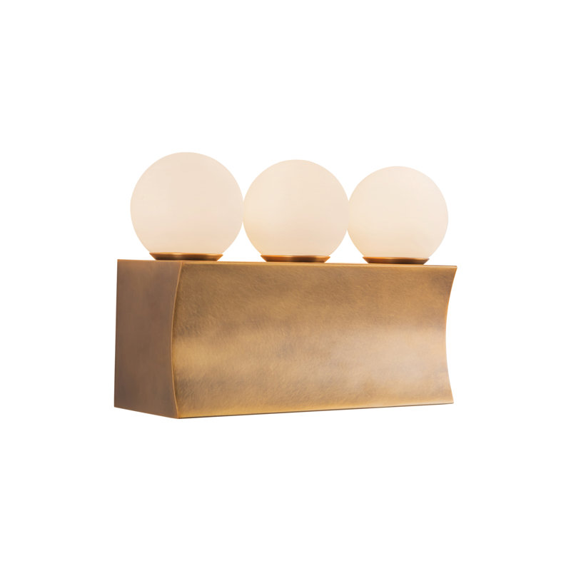 Sinclair 12-in Black dimmable LED Bathroom Vanity Light, Antique Brass, 12-in