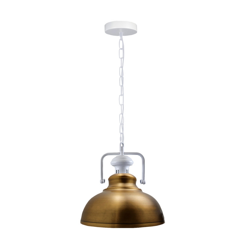 Lockett 1 - Light Satin Nickel Pendant, Yellow Brass