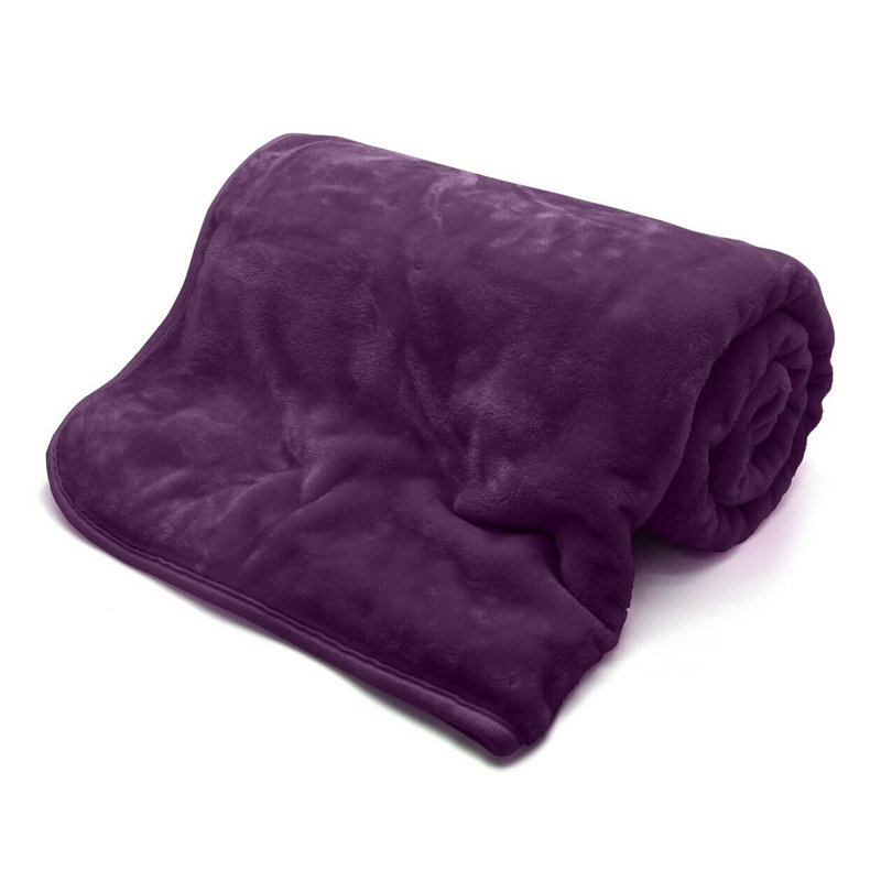 Lyle Plain Weave / Muslin Throw Blanket, 200cm W x 240cm L, Aubergine