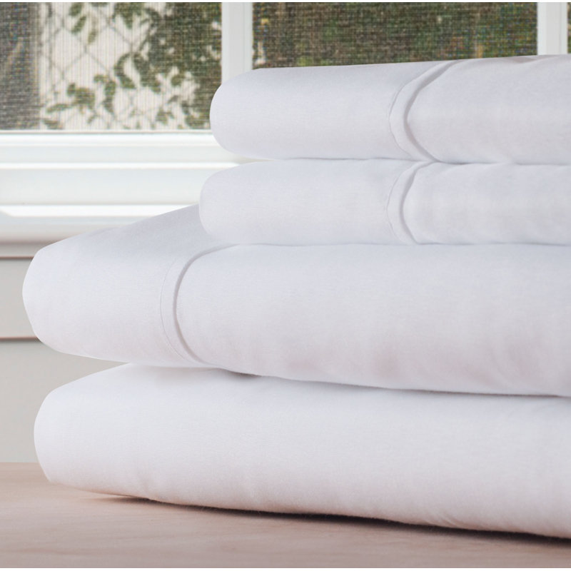 3-Piece Brushed Microfiber Sheet Set - Bedding with Wrinkle and Stain-Resistant Fitted and Flat Sheets Plus Pillowcase by Lavish Home