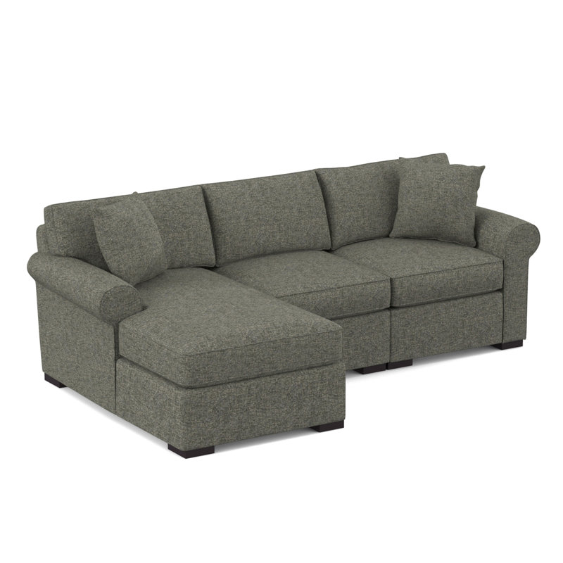 Star Upholstered L-Shaped Sectional, Vibe Ashen Chenille, Left Hand Facing