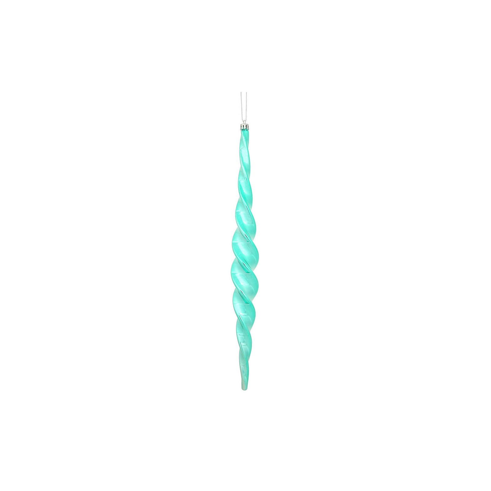 Shiny Spiral Icicle Christmas Ornament, Teal