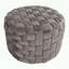 Repose-pieds rond tressé avec velours gris foncé-348972293