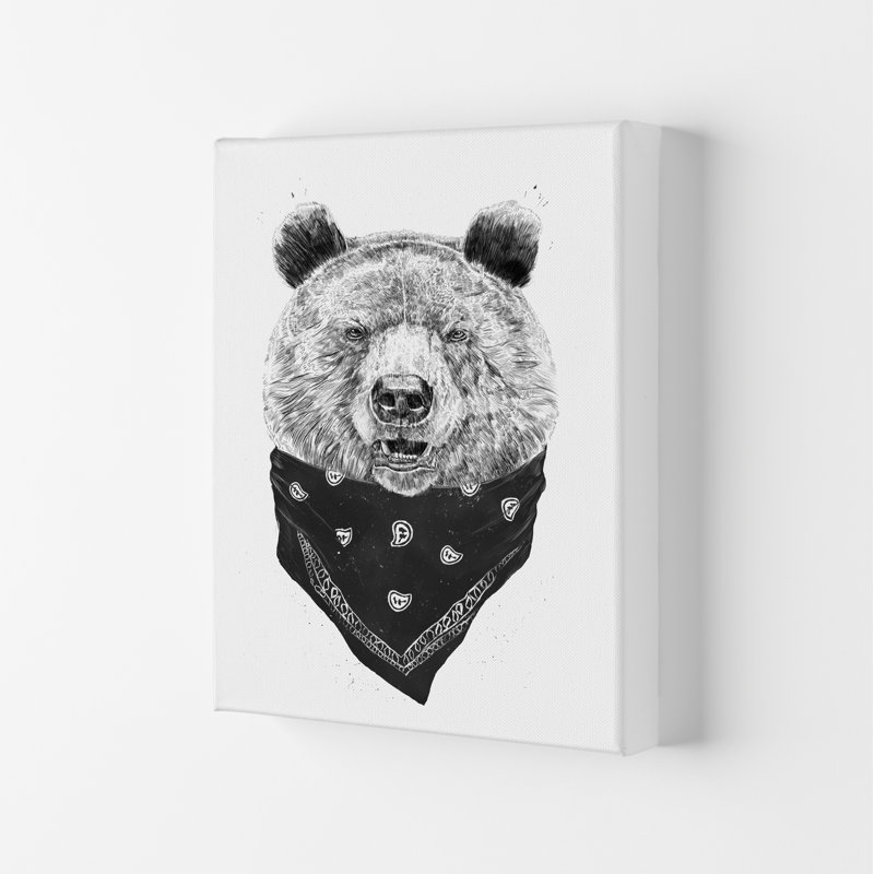Wild Bear by Mercedes Lopes Charro - Print, 42cm H x 29.7cm W x 4cm D, Wrapped Canvas