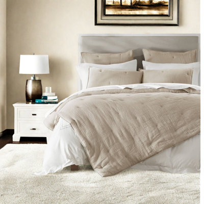 Piece Cotton Bedding Sets, Taupe Embroidered Quilt, Full Queen