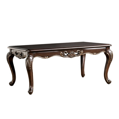 Traditional Style Coffee Table Featuring Solid Wood And Veneer, Legs, Finish, 48 Inches In Width With Design, Build, Details On - Shaded, 48"W
