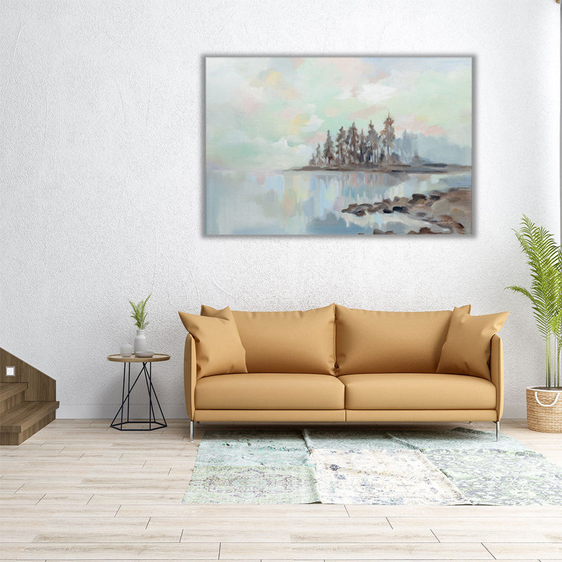 «Foggy Lake», reproduction d'art sur toile, H 24 po x l 36 po