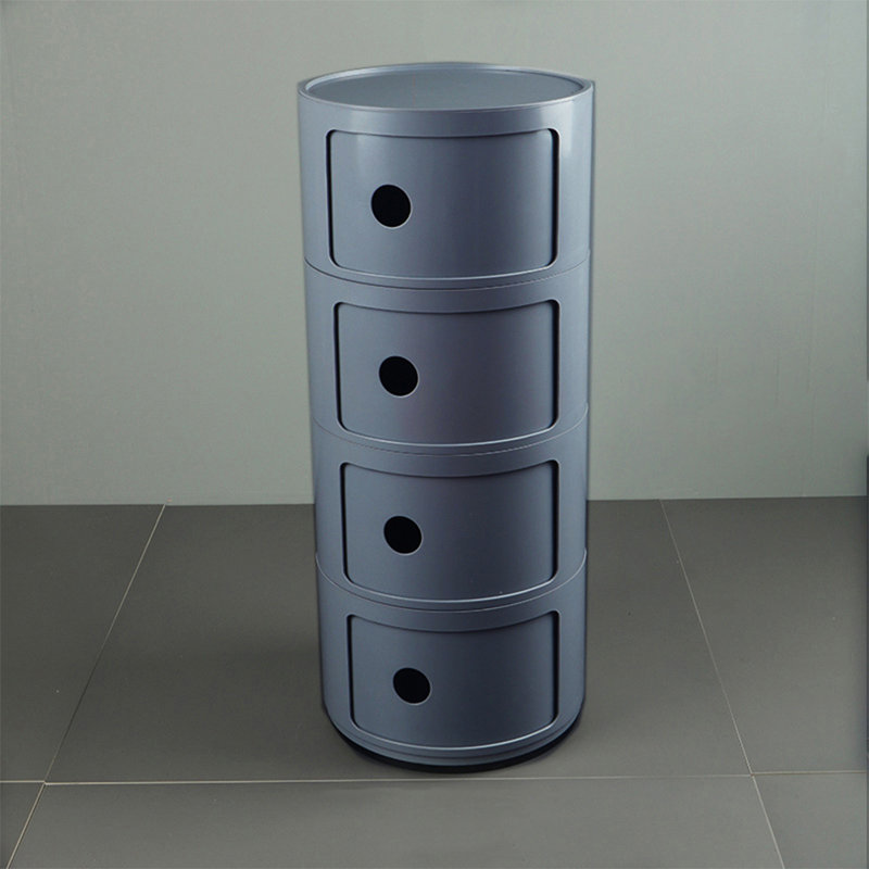 Kimmori Tray Top Drum End Table, Grey