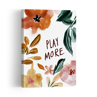 Bloom And Play Abstract Modern Organic Nature Flower Wall Art Print by Treechild - Wrapped Canvas Print