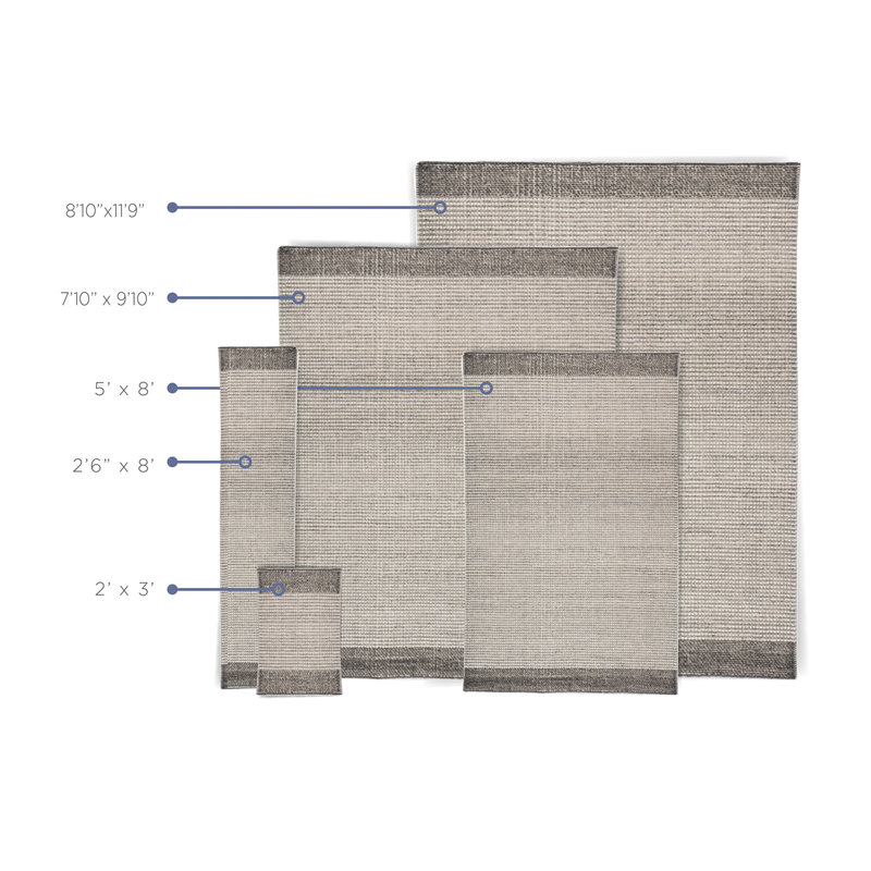 Area Rug in Pewter/Beige, Rectangle 5' x 8'