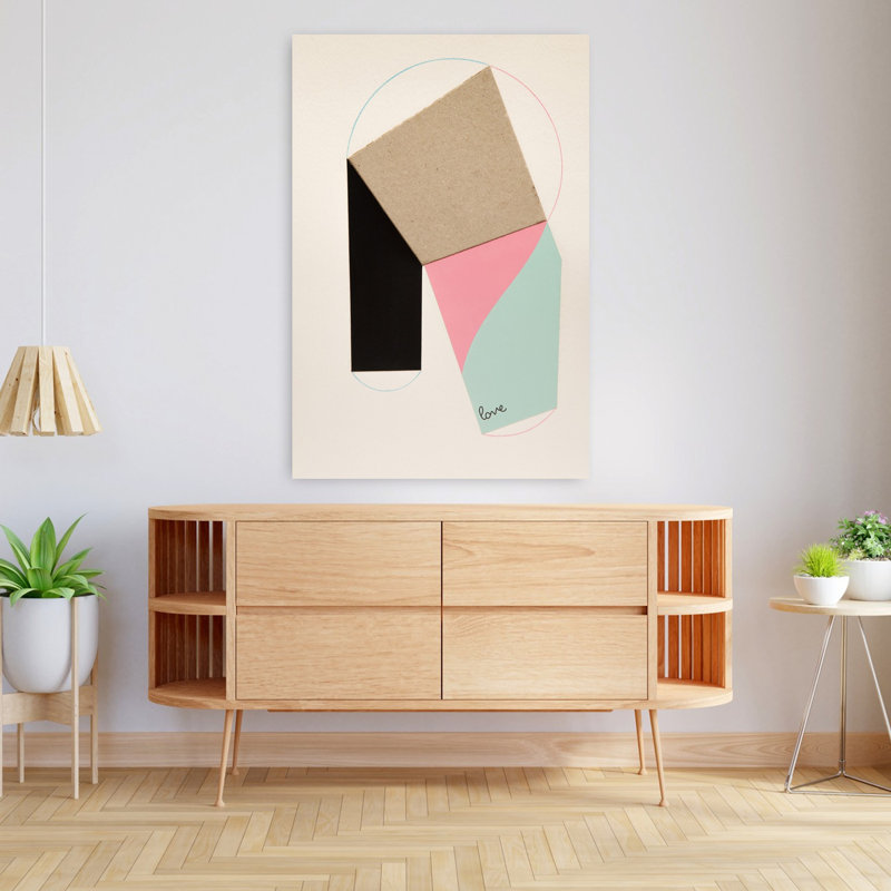 Art contemporain contemporain abstrait géométrique, H 48 po x l 32 po