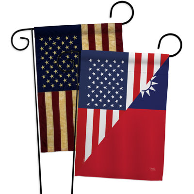 L’applique décorative américaine à 2 faces 18,5 x 18,5 po d’american taiwan friendship-impressions drapeau de jardin en polyester