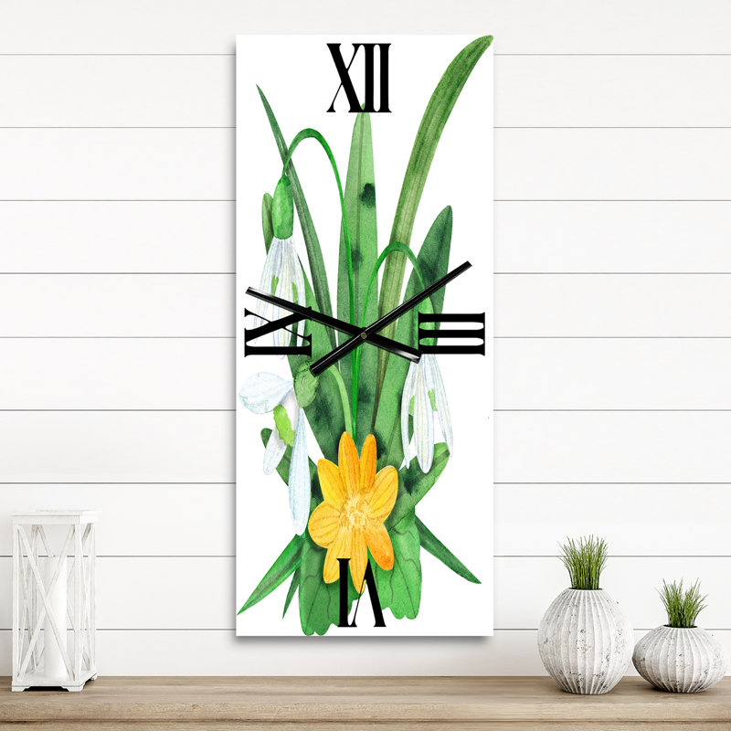 Horloge murale Snowdrops and Erantis Flowers, Petit