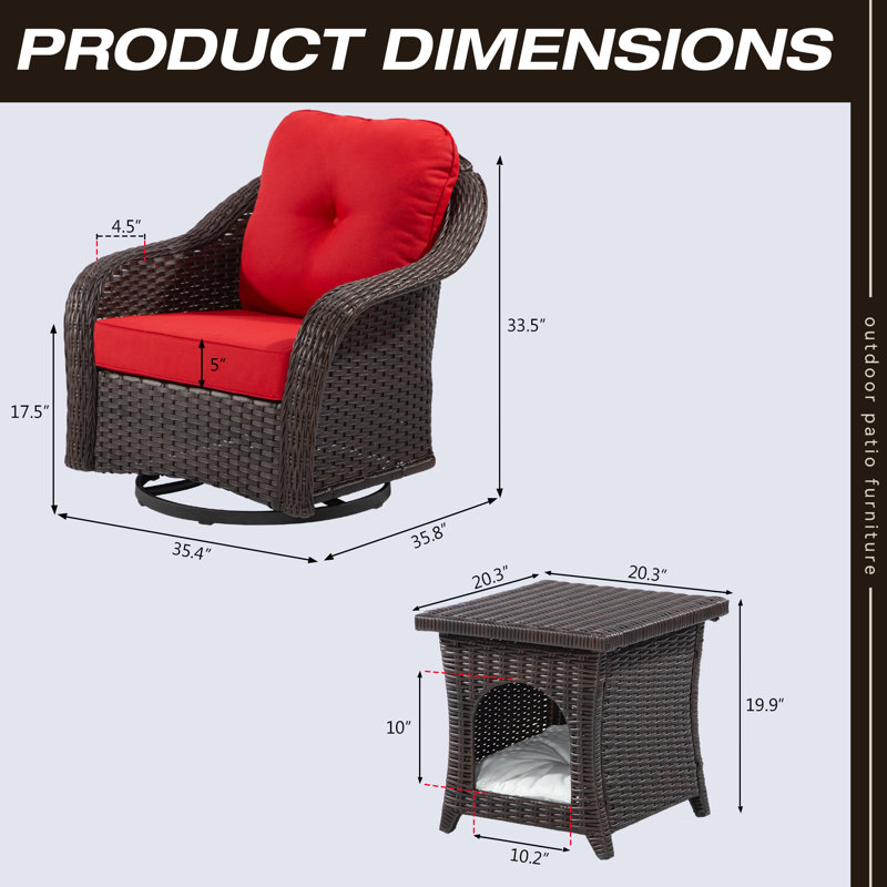 Ensemble de conversation avec coussins Munisa, Rouge