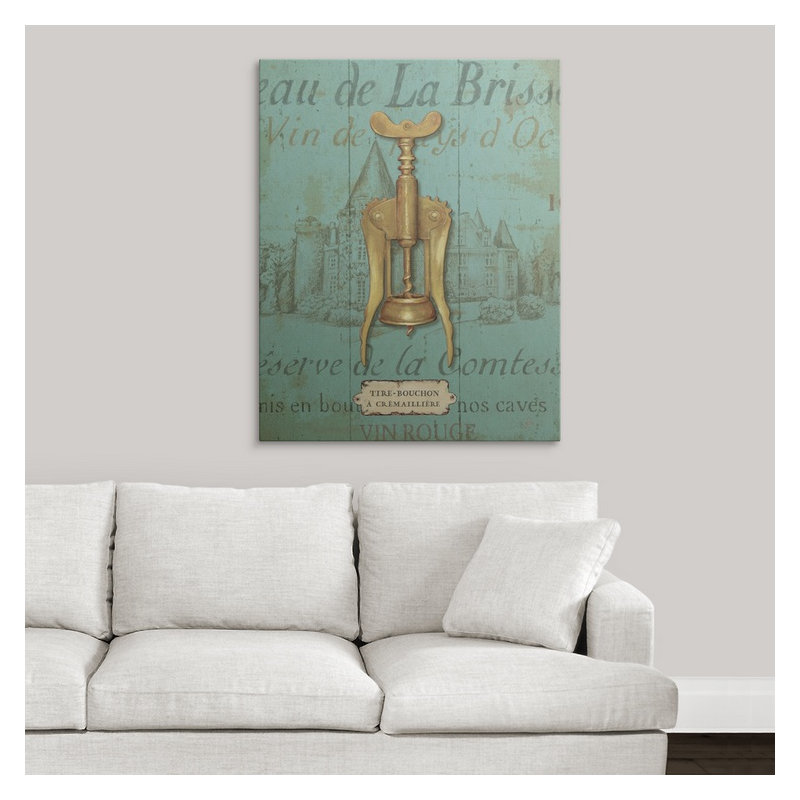 « iii blue », reproduction d’impression sur brissonnet, Antique Corkscrew, H 48 po x l 38 po x P 1,5 po, Toile