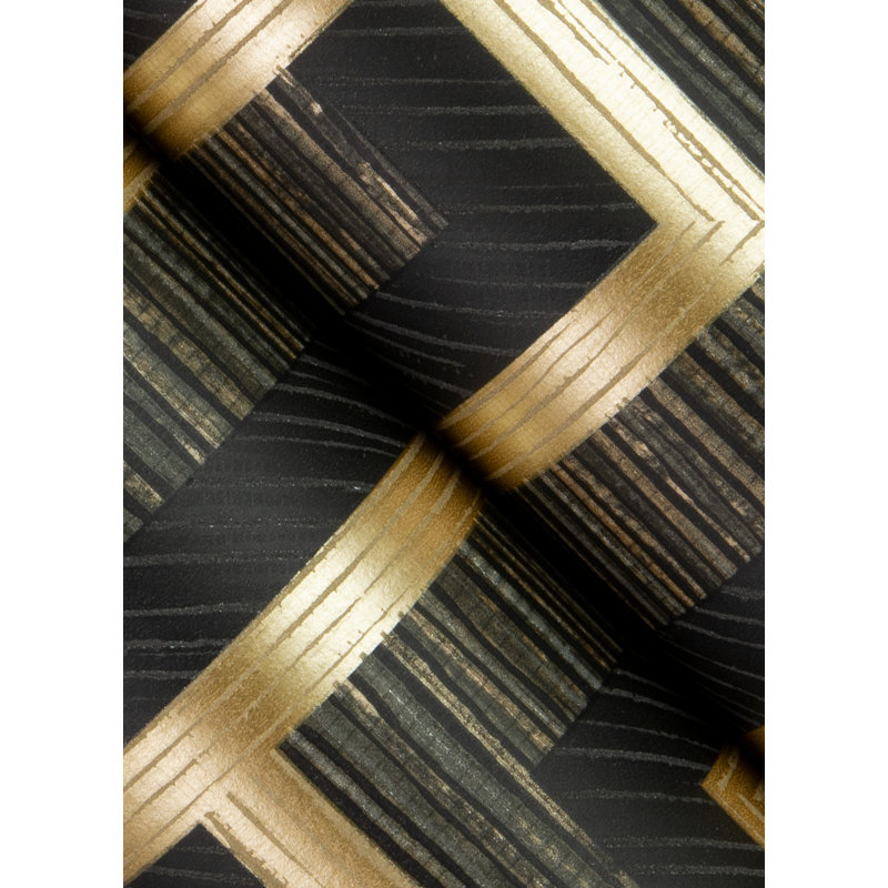 Non-Pasted Geometric Wallpaper Roll, Black