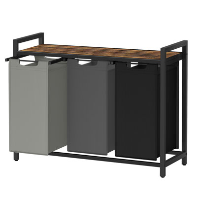 Laundry Hamper with 3 Pull-Out and Removable Bags
