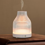 Elegant Glass Reservoir Essential Oil Diffuser 200ML, One Button Control Glass Diffuser With Rainbow Colours For Home Office Bedroom Gift