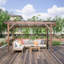 Pavillon de jardin pergola en bois robuste avec toit en métal et comptoirs à la mode Raison Design