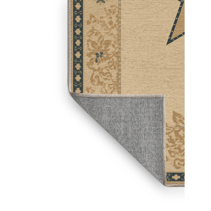 Tapis brun et beige à motif abstrait lavable à la machine Wyndmoor du 4 juillet, 7 x 9
