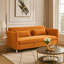 Canapé-lit convertible Elina, 2 coussins, dossier rabattable, velours orange