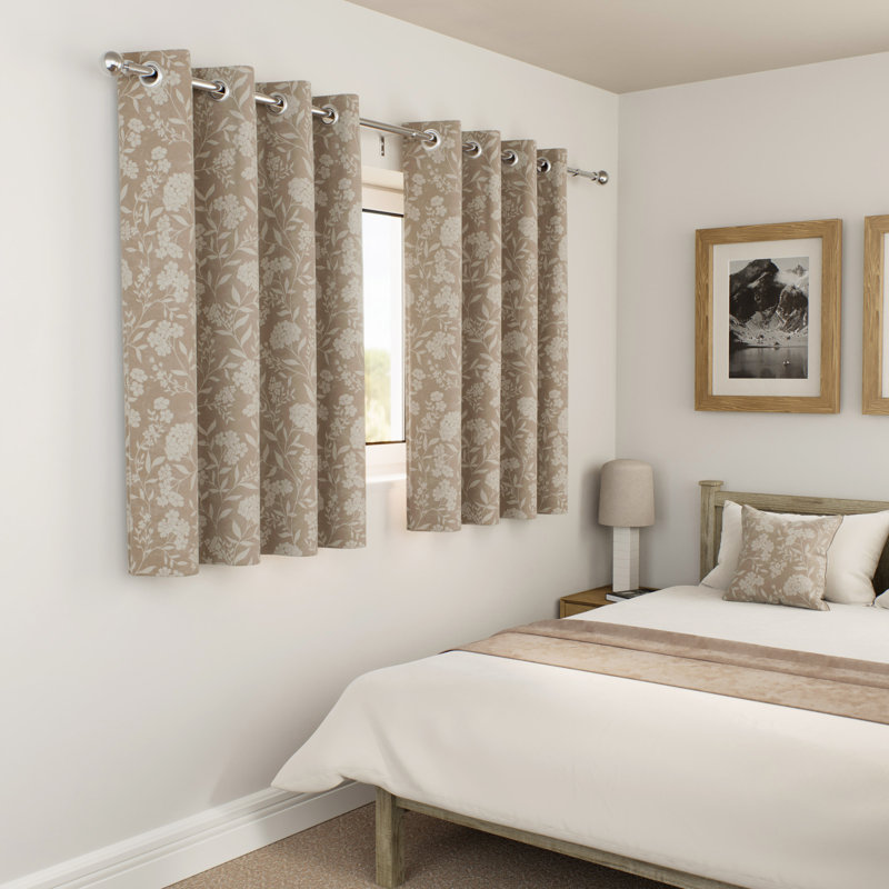  Cuba Blackout Thermal Eyelet Curtains (PAIR), 229cm Width x 183cm Drop, Sand