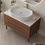 Meuble-lavabo de 36 pouces avec lavabo intégré en céramique et tiroirs à fermeture en douceur, autoportant ou mural pour une conception polyvalente