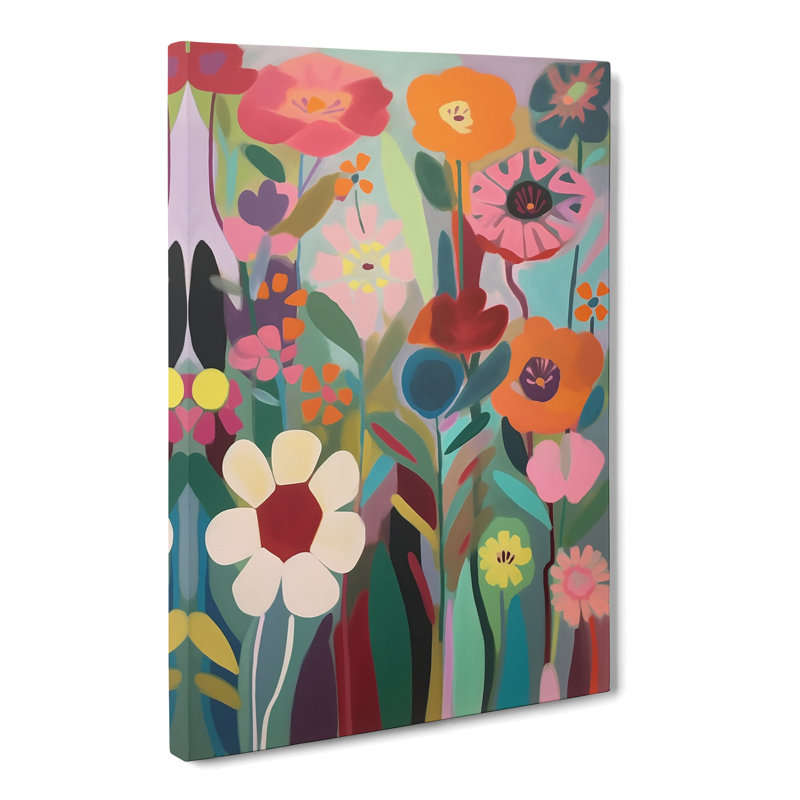 Carlito Retro Flowers Vol.7 - Wrapped Canvas, 60cm H x 40cm W