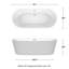 Baignoire de trempage autoportante en acrylique 71 po. X 32 po. Carissa-23113233