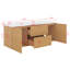 Meuble-lavabo mural double 59,3 po avec plateau en résine SMC, portes à fermeture en douceur, tiroirs divisés, armoire en panneau de fibres à densité moyenne peinte