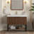 36" Bathroom Vanity&Sink, Freestanding Plywood Striped Storage Cabinet With Drawer & Open Shelf, Rectangular Integrated Resin Basin Without Faucet, Pre-Assembled, Dark Walnut Woodgrain Color-1665315806-1665315802-1665315793