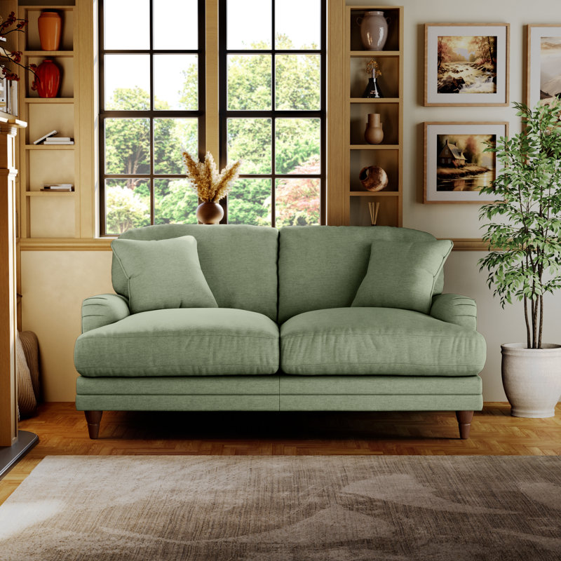 Adaku 2 Seater Sofa, Tropical Green, Burnished Beech