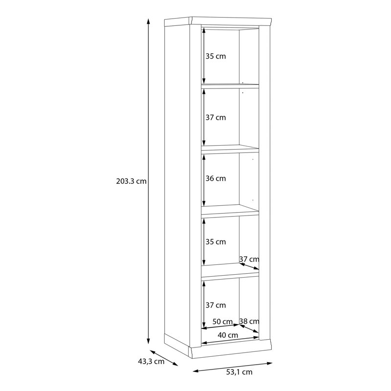 PONTYPOOL 203.3 cm H x 53.1 cm W Bookcase