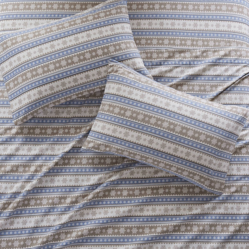 3 PCS Twin Sheet Set Blue Snowflake, Twin Bedspread + 2 Additional Pieces