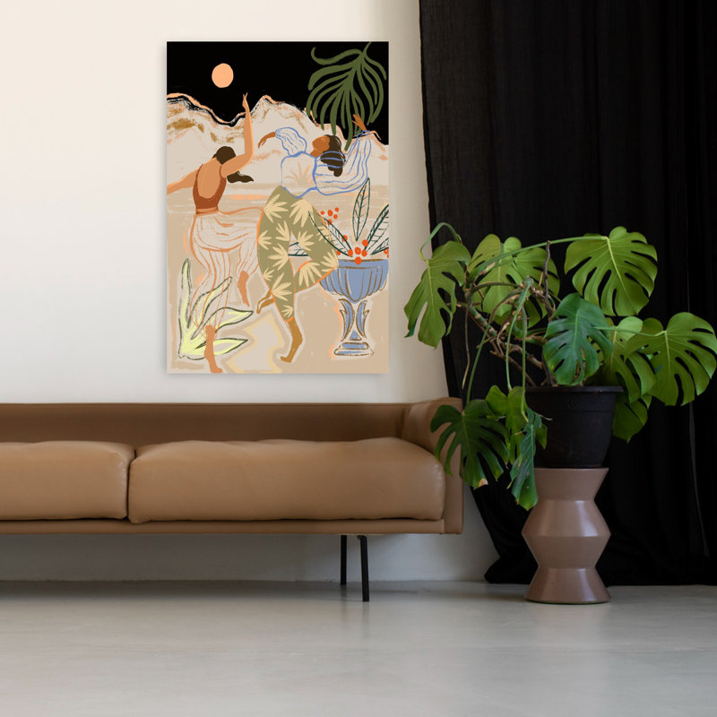 Art contemporain, plante colorée, art contemporain, H 48 po x l 32 po