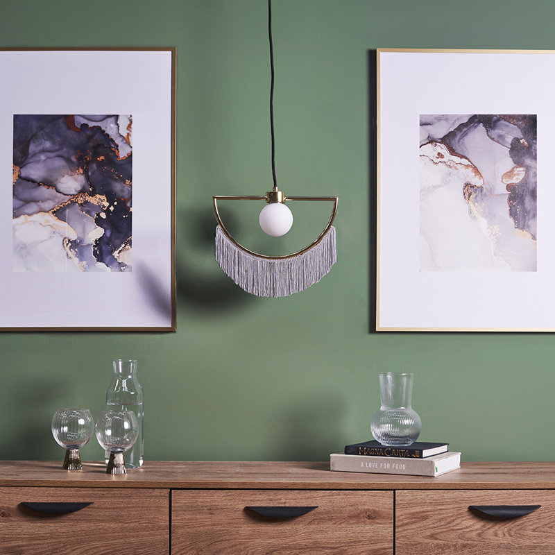 1 - Light Polished Brass Unique/Statement Pendant, Brass