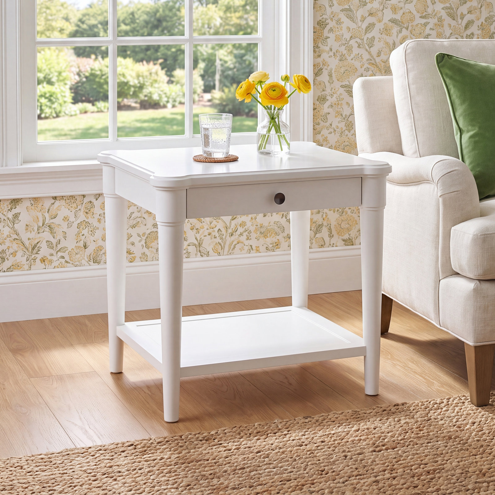 Dana Heights End Table, White
