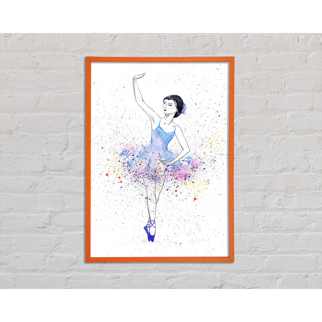 Blau Rosa Ballerina 5 - Einzelner Bilderrahmen Kunstdrucke